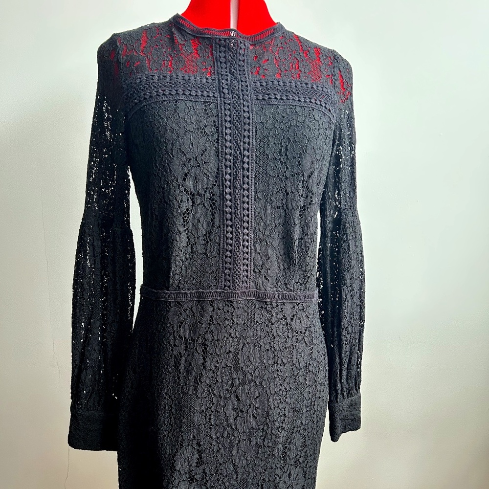 Mango black lace dress size 8 us